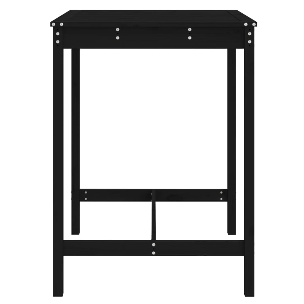 vidaXL Garden Table Black 82,5x82,5x110 cm Solid Wood Pine