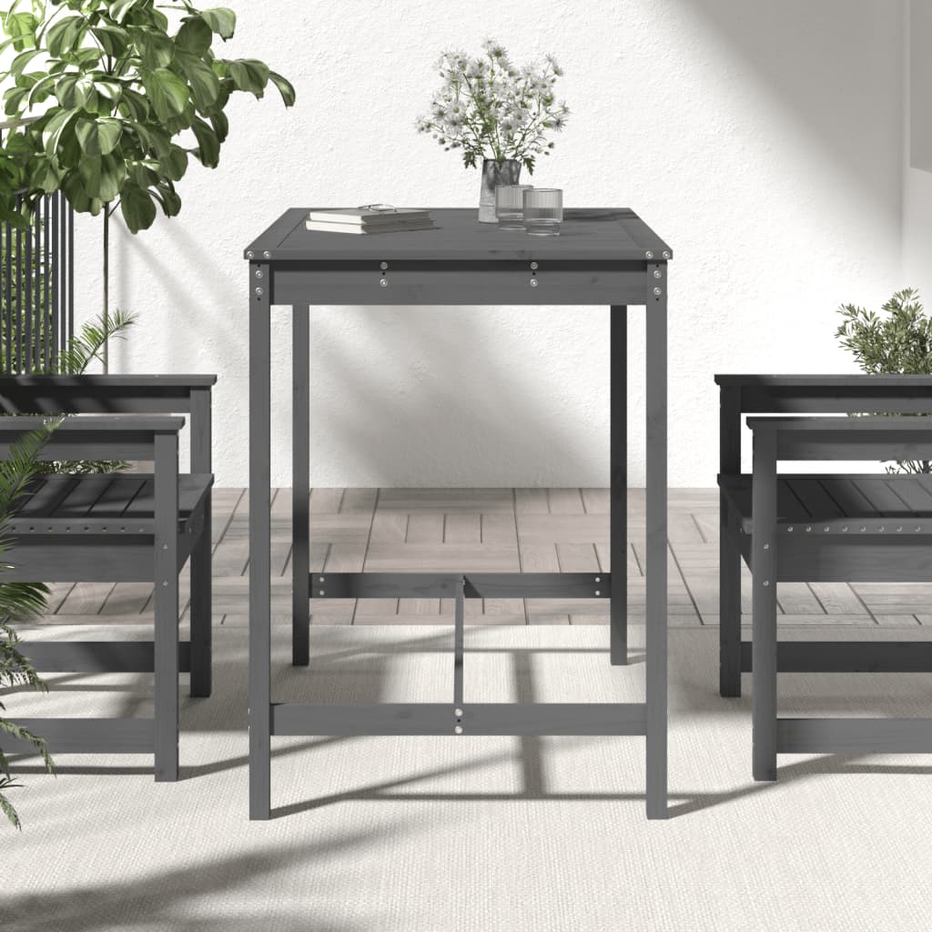 vidaXL Garden Table Grey 121x82.5x110 cm Solid Wood Pine