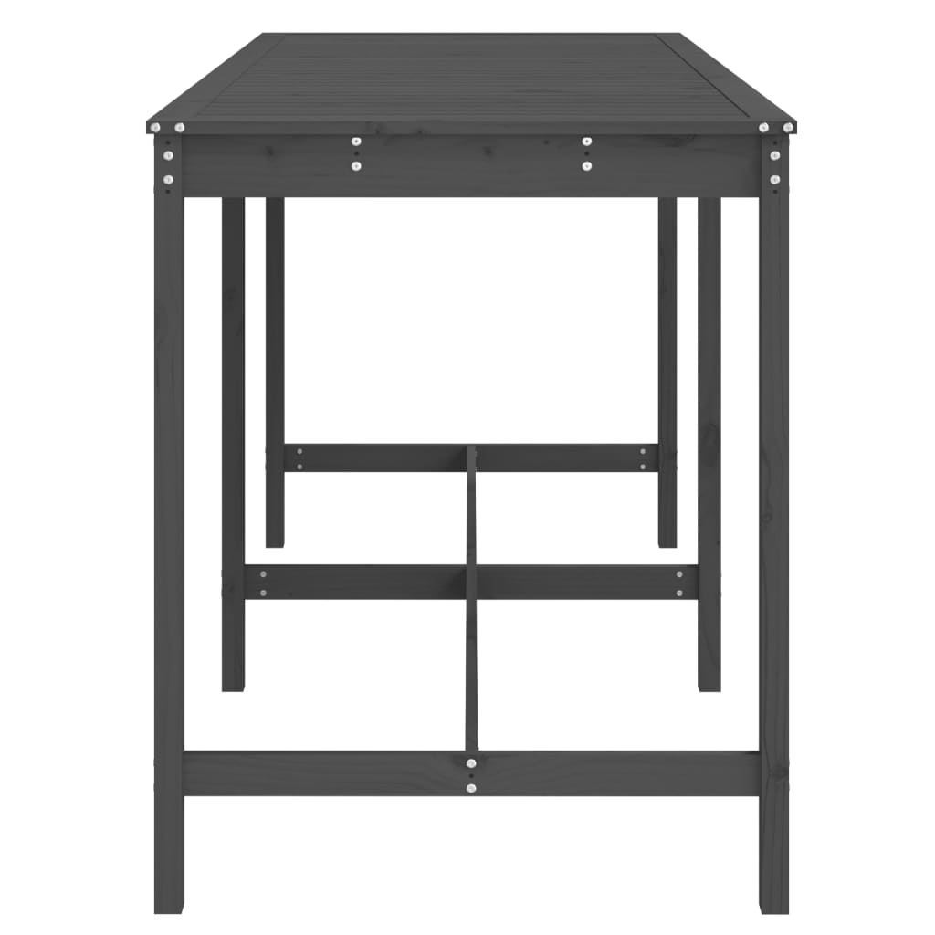 vidaXL Garden Table Grey 203,5x90x110 cm Solid Wood Pine