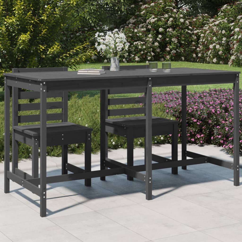 vidaXL Garden Table Grey 203,5x90x110 cm Solid Wood Pine