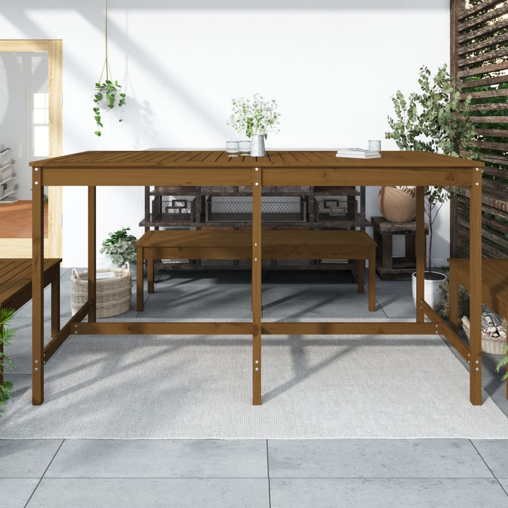 vidaXL Garden Table Honey Brown 203,5x90x110 cm Solid Wood Pine