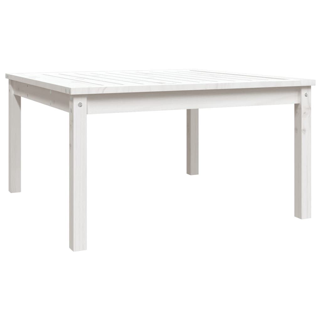 vidaXL Garden Table White 82.5x82.5x45 cm Solid Wood Pine