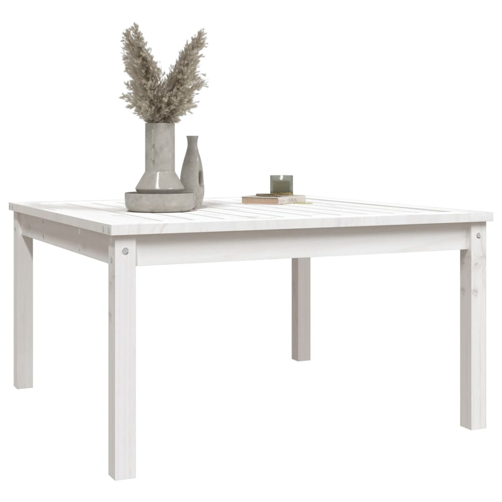 vidaXL Garden Table White 82.5x82.5x45 cm Solid Wood Pine