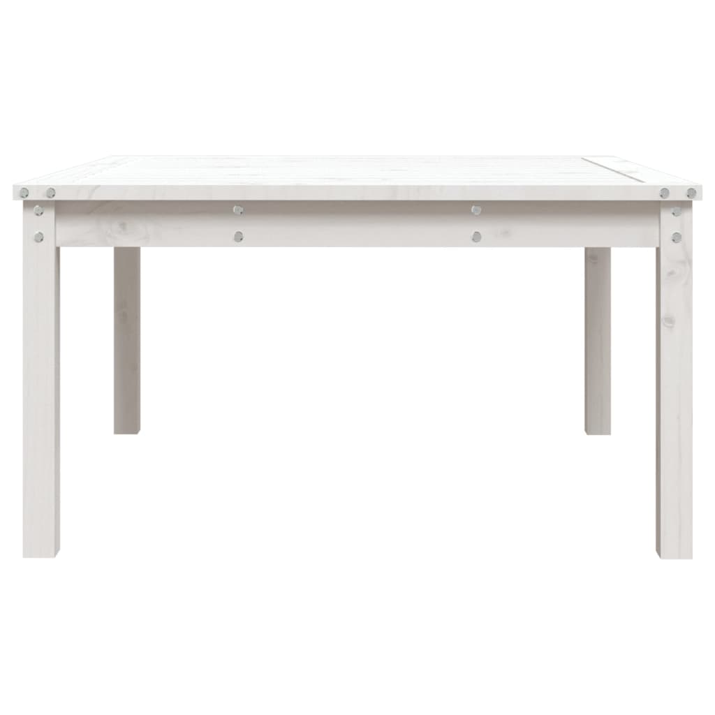 vidaXL Garden Table White 82.5x82.5x45 cm Solid Wood Pine