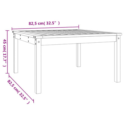 vidaXL Garden Table White 82.5x82.5x45 cm Solid Wood Pine