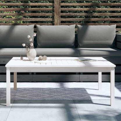 vidaXL Garden Table White 121x82,5x45 cm Solid Wood Pine