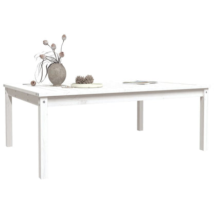 vidaXL Garden Table White 121x82,5x45 cm Solid Wood Pine