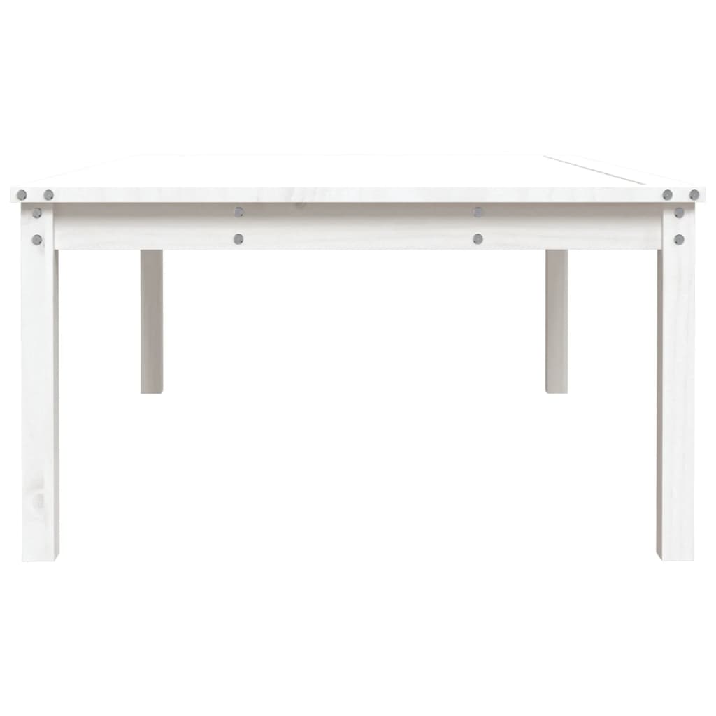 vidaXL Garden Table White 121x82,5x45 cm Solid Wood Pine