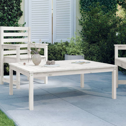 vidaXL Garden Table White 121x82,5x45 cm Solid Wood Pine