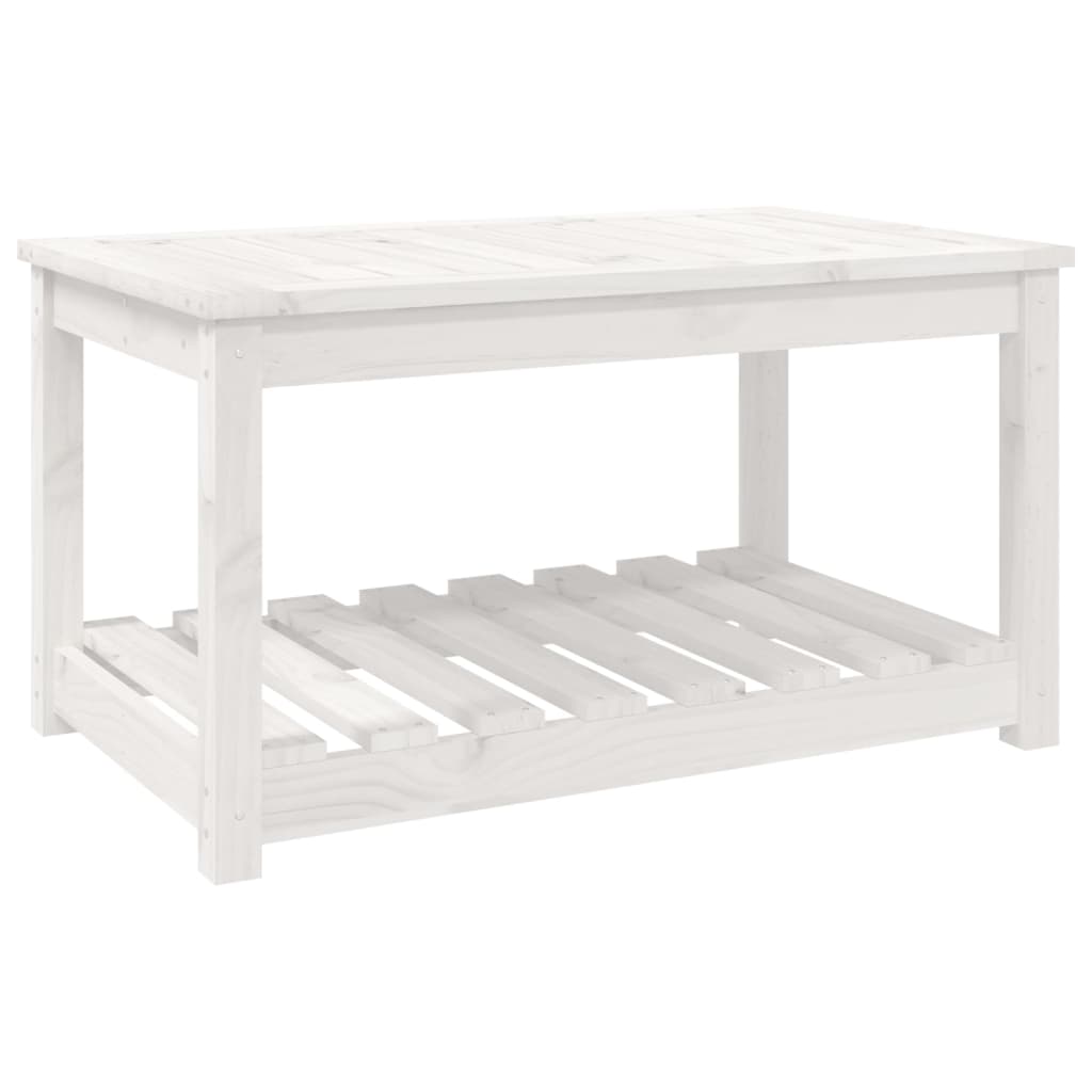 vidaXL Garden Table White 82.5x50.5x45 cm Solid Wood Pine