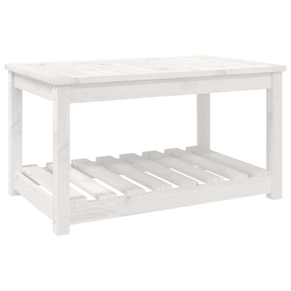 vidaXL Garden Table White 82.5x50.5x45 cm Solid Wood Pine