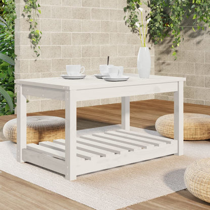 vidaXL Garden Table White 82.5x50.5x45 cm Solid Wood Pine