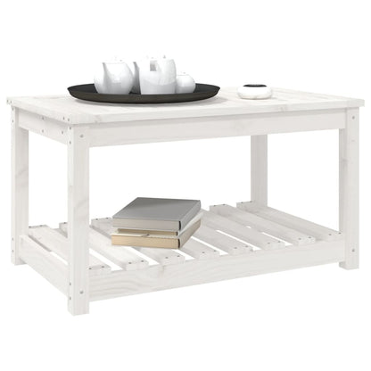 vidaXL Garden Table White 82.5x50.5x45 cm Solid Wood Pine