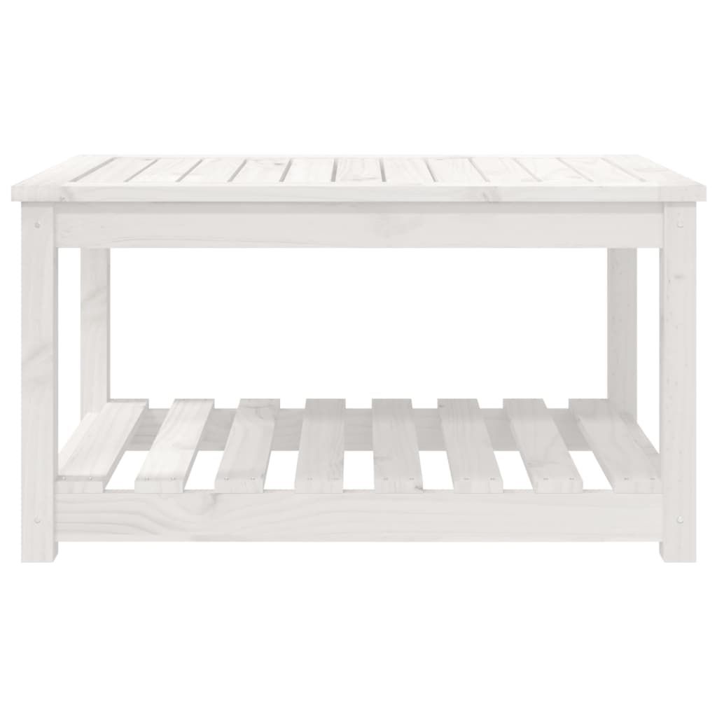 vidaXL Garden Table White 82.5x50.5x45 cm Solid Wood Pine
