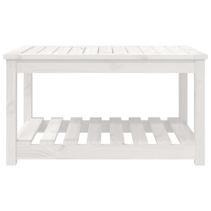vidaXL Garden Table White 82.5x50.5x45 cm Solid Wood Pine