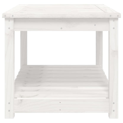 vidaXL Garden Table White 82.5x50.5x45 cm Solid Wood Pine
