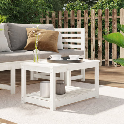 vidaXL Garden Table White 82.5x50.5x45 cm Solid Wood Pine