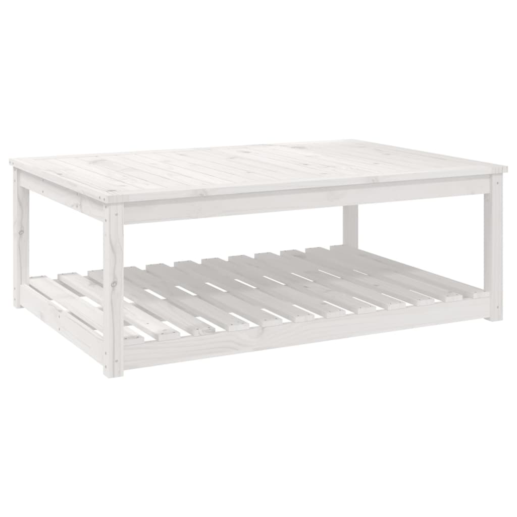 vidaXL Garden Table White 121x82.5x45 cm Solid Wood Pine