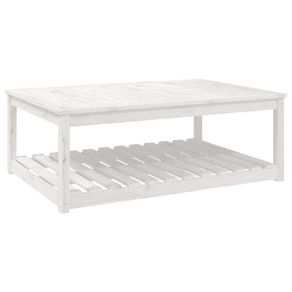 vidaXL Garden Table White 121x82.5x45 cm Solid Wood Pine