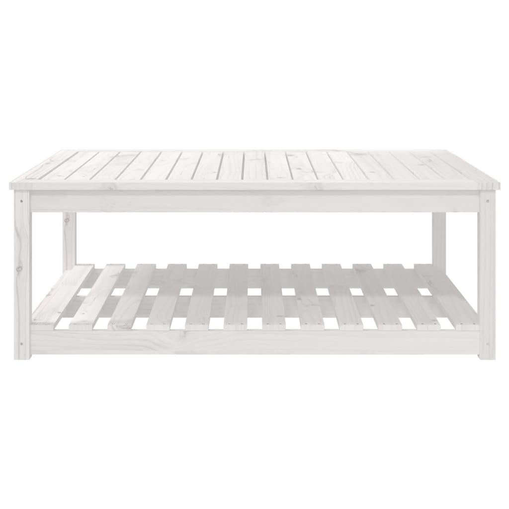 vidaXL Garden Table White 121x82.5x45 cm Solid Wood Pine