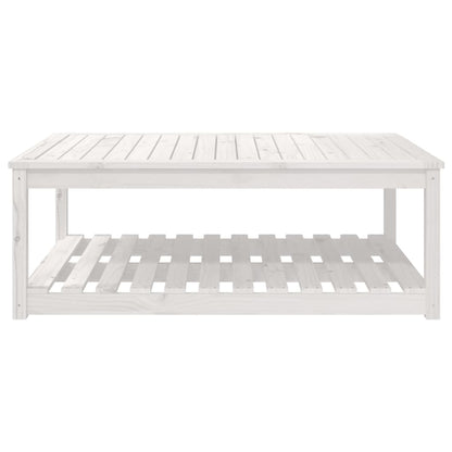vidaXL Garden Table White 121x82.5x45 cm Solid Wood Pine