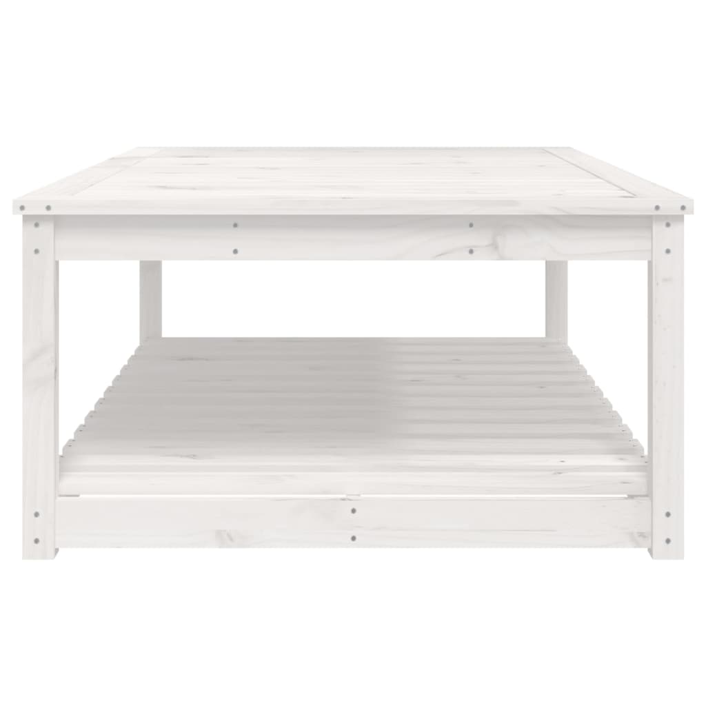 vidaXL Garden Table White 121x82.5x45 cm Solid Wood Pine