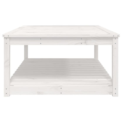 vidaXL Garden Table White 121x82.5x45 cm Solid Wood Pine