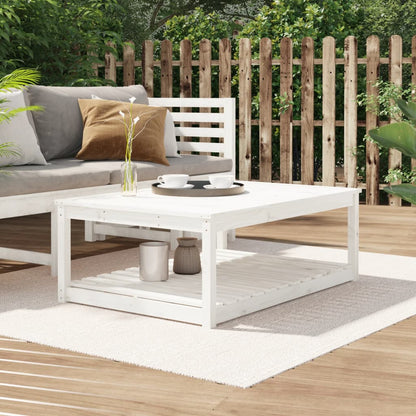 vidaXL Garden Table White 121x82,5x45 cm Solid Wood Pine