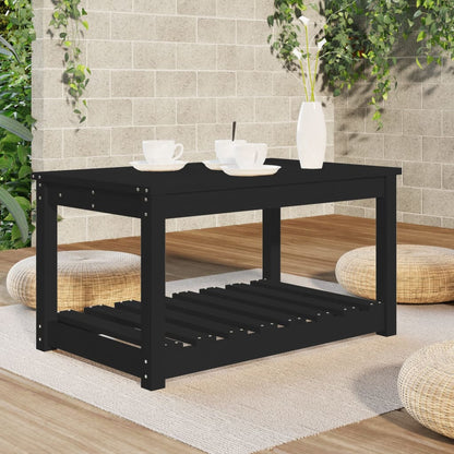 vidaXL Garden Table Black 82.5x50.5x45 cm Solid Wood Pine