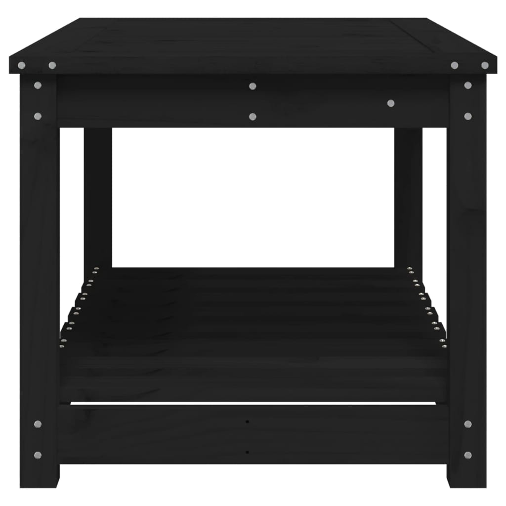 vidaXL Garden Table Black 82.5x50.5x45 cm Solid Wood Pine