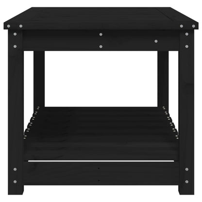 vidaXL Garden Table Black 82.5x50.5x45 cm Solid Wood Pine