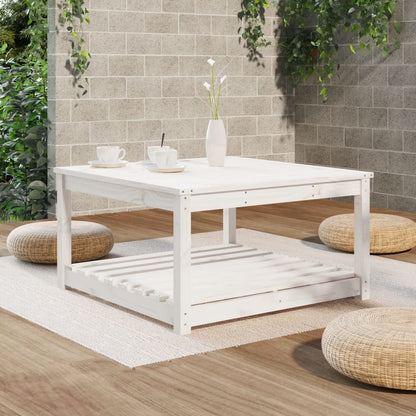 vidaXL Garden Table White 82.5x82.5x45 cm Solid Wood Pine