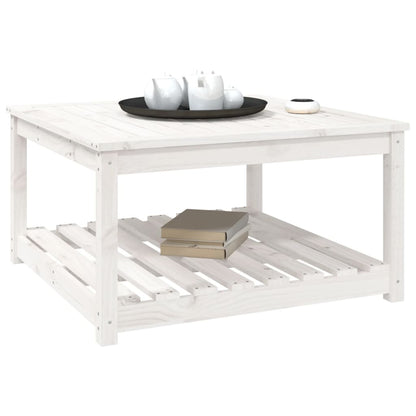 vidaXL Garden Table White 82,5x82,5x45 cm Solid Wood Pine