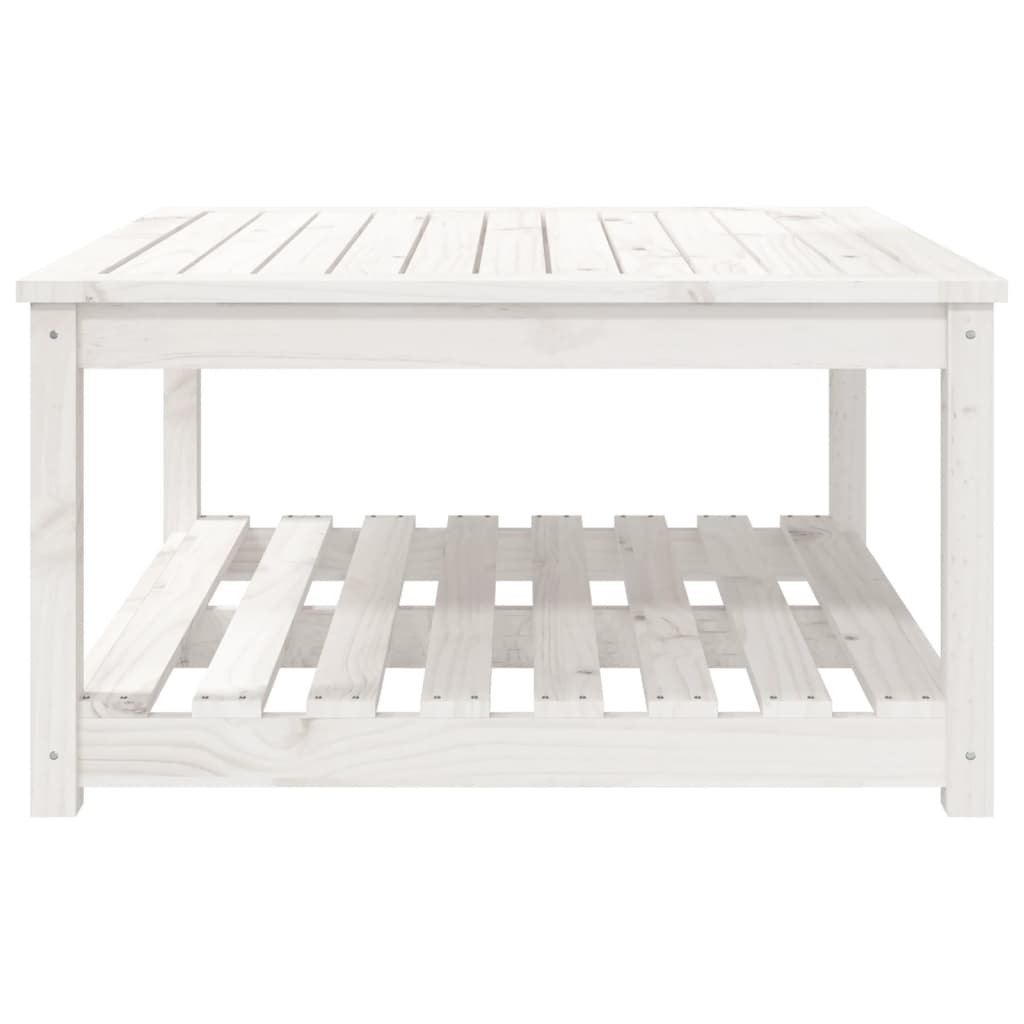 vidaXL Garden Table White 82,5x82,5x45 cm Solid Wood Pine