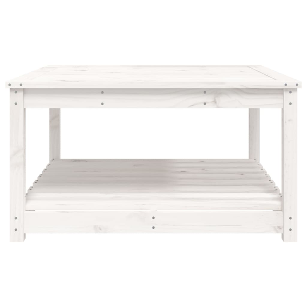 vidaXL Garden Table White 82.5x82.5x45 cm Solid Wood Pine