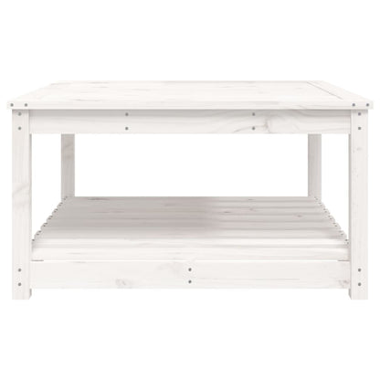 vidaXL Garden Table White 82.5x82.5x45 cm Solid Wood Pine