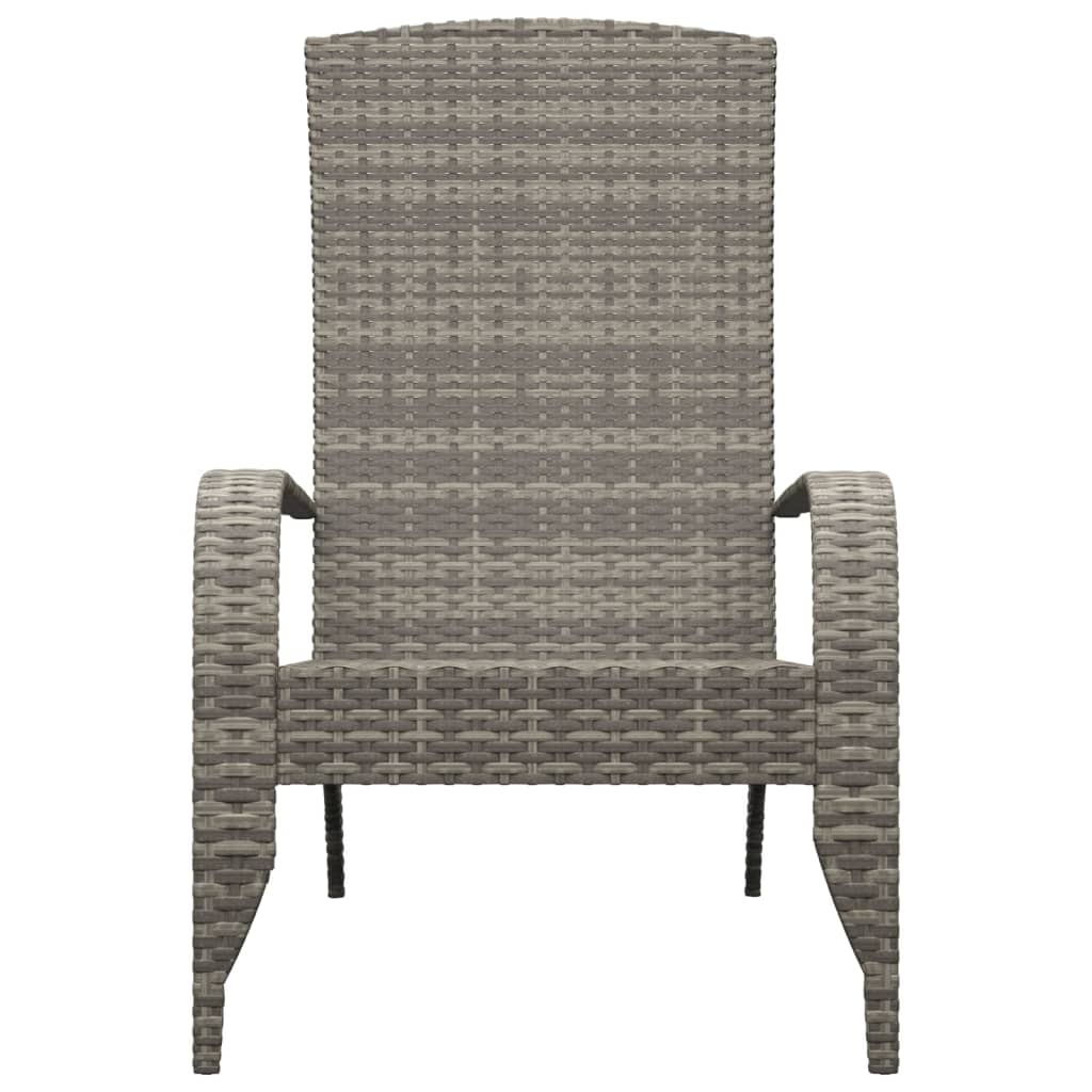 vidaXL Garden Adirondack Chair | Grey | Poly rattan, powder-coated steel
