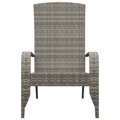 vidaXL Garden Adirondack Chair | Grey | Poly rattan, powder-coated steel