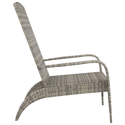 vidaXL Garden Adirondack Chair | Grey | Poly rattan, powder-coated steel