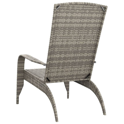 vidaXL Garden Adirondack Chair | Grey | Poly rattan, powder-coated steel