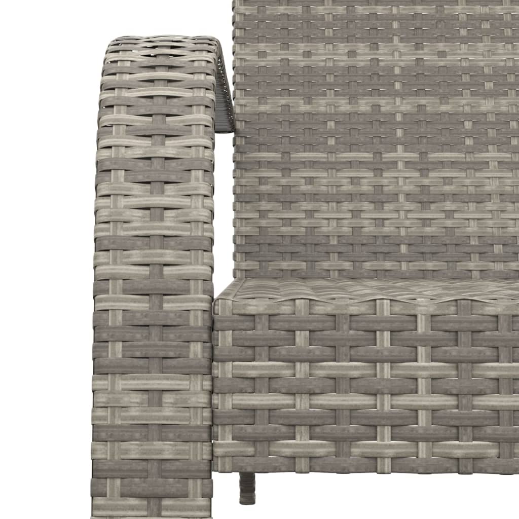 vidaXL Garden Adirondack Chair | Grey | Poly rattan, powder-coated steel