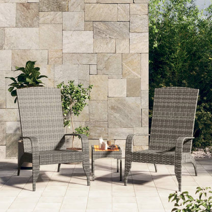 vidaXL Garden Adirondack Chair | Grey | Poly rattan, powder-coated steel