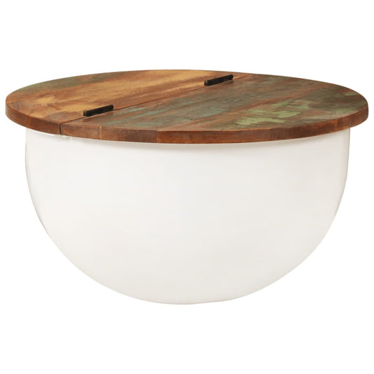 vidaXL Coffee Table White 50x27 cm Solid Wood Reclaimed