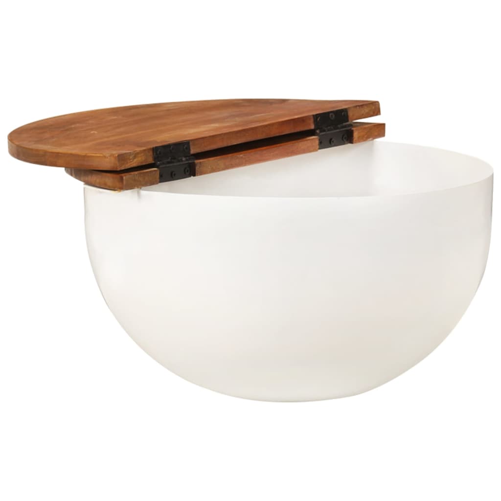 vidaXL Coffee Table White 50x27 cm Solid Wood Reclaimed