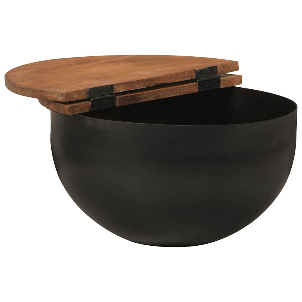vidaXL Coffee Table Black 50x27 cm Solid Wood Reclaimed