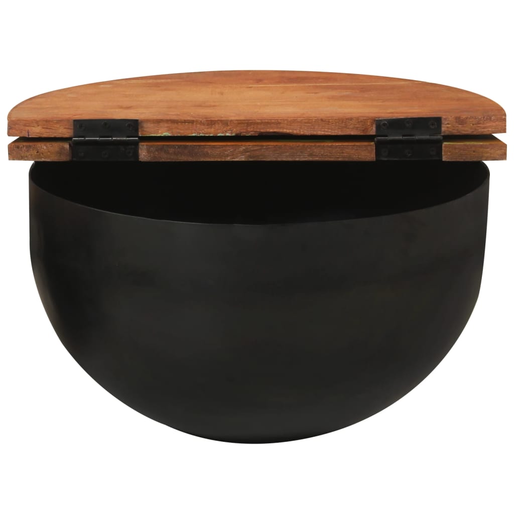 vidaXL Coffee Table Black 50x27 cm Solid Wood Reclaimed