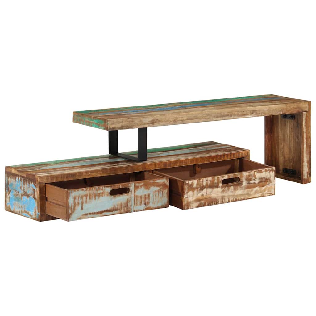 vidaXL TV Stand (118-200)x30x40 cm Solid Wood Reclaimed