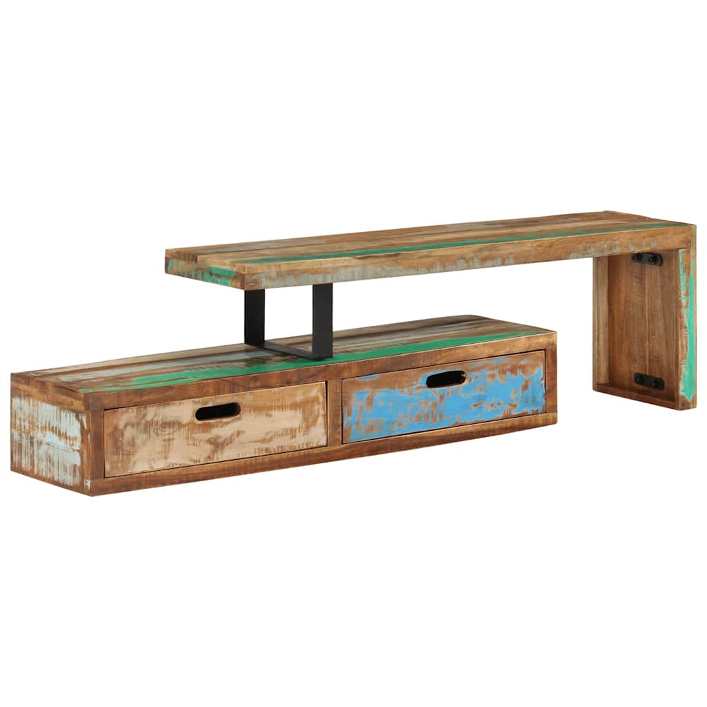 vidaXL TV Stand (118-200)x30x40 cm Solid Wood Reclaimed