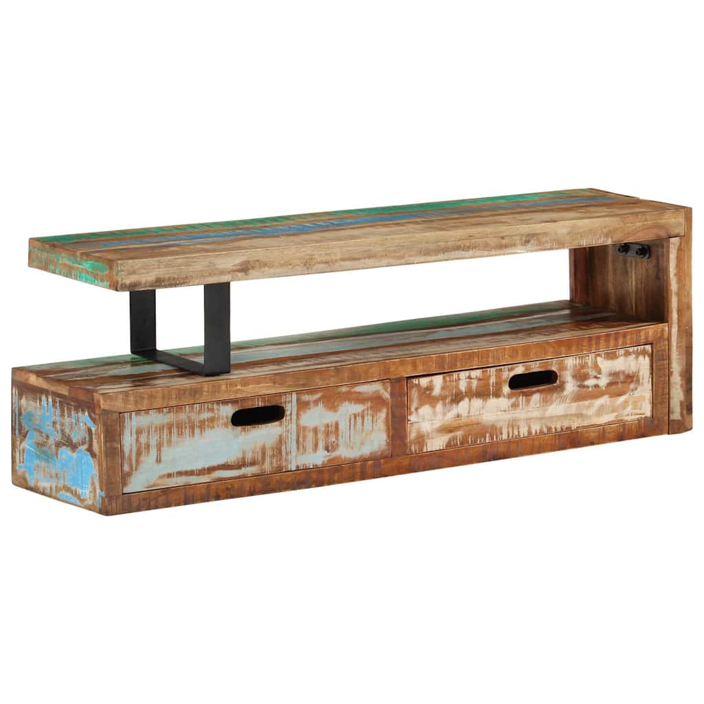 vidaXL TV Stand (118-200)x30x40 cm Solid Wood Reclaimed