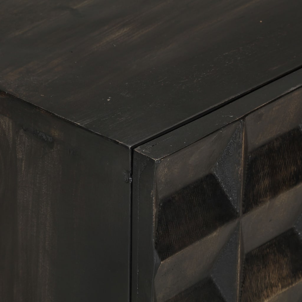 vidaXL Sideboard Black 55x34x75 cm Solid Wood Mango and Iron